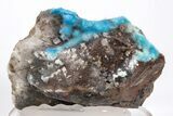 Vibrant Blue, Cyanotrichite with Cubic Fluorite - China #218401-1